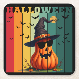 Halloween söt rolig pumpa vintage höst underlägg papper kvadrat