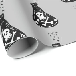 Halloween Söt Skelett Giftigt Kuslig Flaska Presentpapper