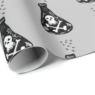 Halloween Söt Skelett Giftigt Kuslig Flaska Presentpapper