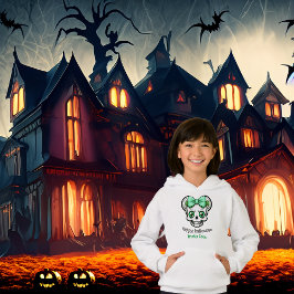 Halloween Söt Skull Grönt Bow anpassa T Shirt