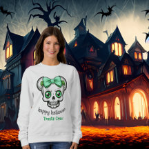 Halloween Söt Skull Grönt Bow anpassa