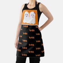 Halloween Söt Spök Ghoul Orange Svart