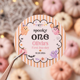 Halloween Söt Spöke Födelsedagsfest Klistermärke
