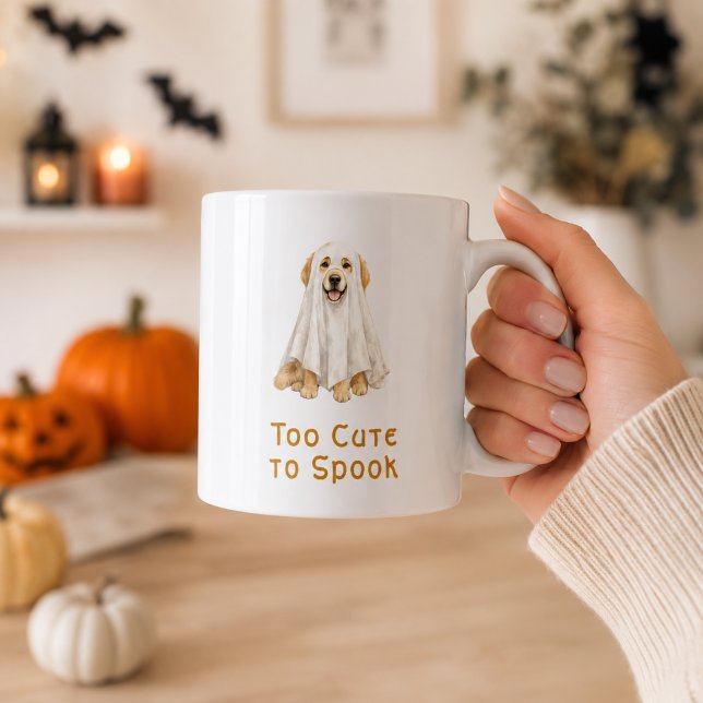 Halloween Söt Spöke Golden Retriever Kaffemugg (Skapare uppladdad)