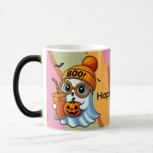 Halloween Söt Spöke Höst Rosa Orange Magisk Mugg