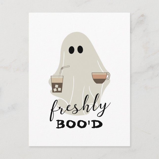 Halloween Söt Spöke | Nyligen Boo'd Vykort (Framsida)
