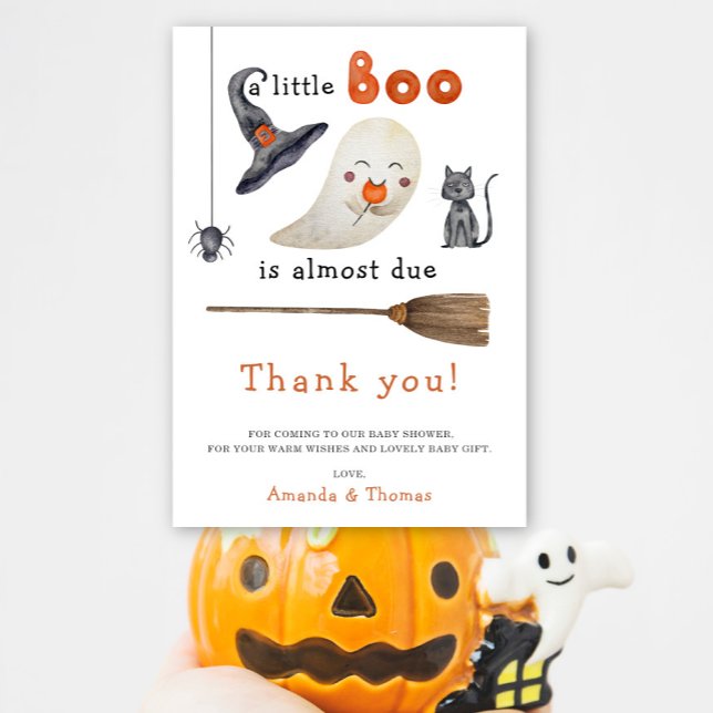 Halloween Söt Spöke tack baby shower Kort (Skapare uppladdad)
