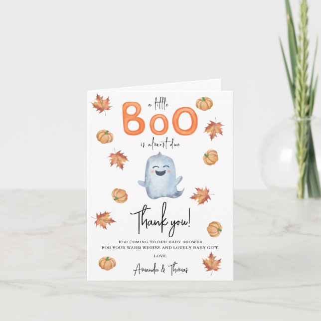 Halloween Söt Spöke tack baby shower  Kort (Framsida)