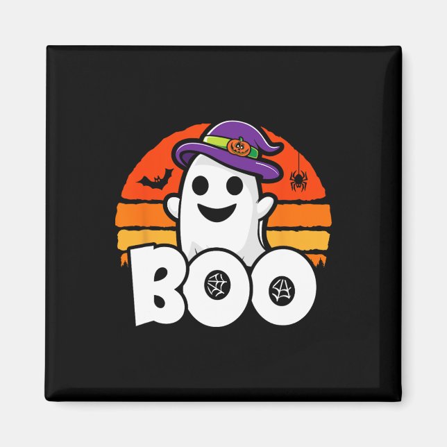 Halloween - Söt spökhäxa - Boo - Rolig Hallowe Magnet (Framsidan)