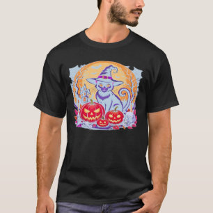 Halloween Söt Spöklik Pumpa Katt Klassisk T-Shirt