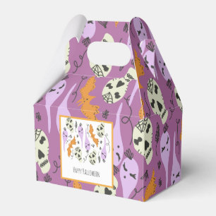 Halloween Söt Spöklik Skalle Doodle Mönster Lila Presentaskar
