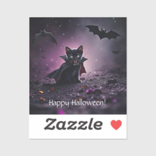 Halloween Söt Svart Katt Vampyr Klistermärken