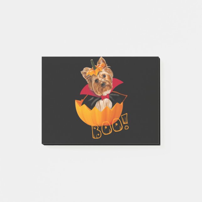 Halloween, söt Yorkshire-ördpumpare Post-it Block (Framsida)