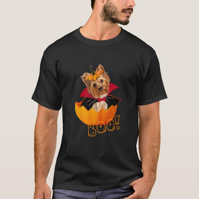 Halloween, söt Yorkshire-ördpumpare T Shirt (Framsida)
