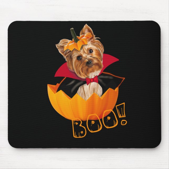 Halloween söt Yorkshire skräckpumpare Musmatta (Framsidan)
