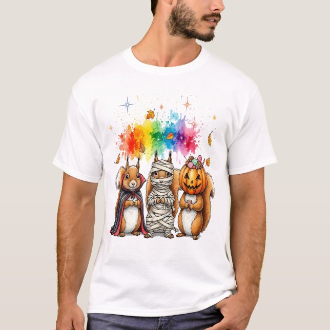 Halloween Söta Ekorre Kostym T Shirt (Framsida)