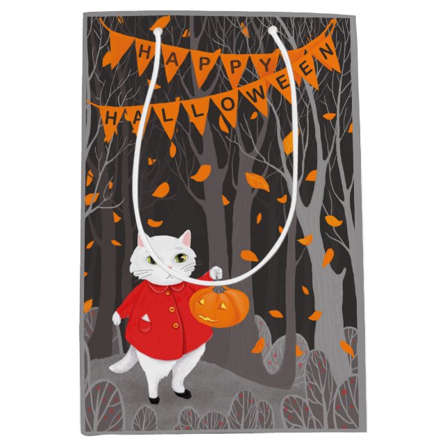 Halloween Söta Katt & Jack-o'-lantern Pumpa (Framsidan)