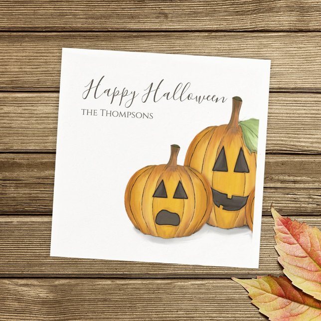 Halloween söta pumpor Jack O'lanterns Enkla Pappersservett (Skapare uppladdad)