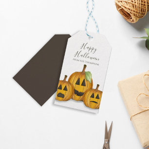 Halloween Söta Pumpor Jack O'lanterns Presentetikett