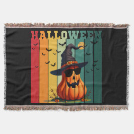 Halloween söta roliga pumpa vintage höst filt