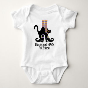 Halloween Söta Whimsical Häxskor Svart Katt T Shirt