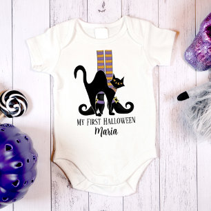 Halloween Söta Whimsical Häxskor Svart Katt T Shirt