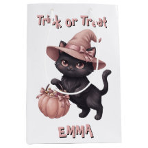 Halloween-sötma Svart Katt & Rosa Godispåse