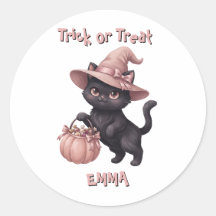 Halloween-sötma Svart Katt & Rosa Godispåse