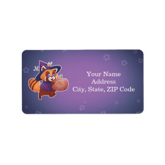 Halloween Space Panda Adressetikett