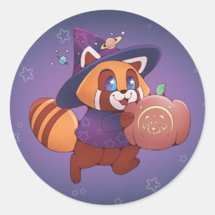 Halloween Space Panda Runt Klistermärke