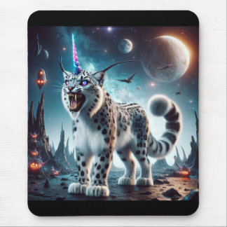 Halloween Space Snö Leopard Unicorn Mouse Pad Musmatta