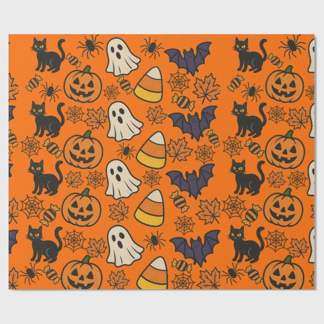 Halloween-spärrning papper presentpapper (Platt)