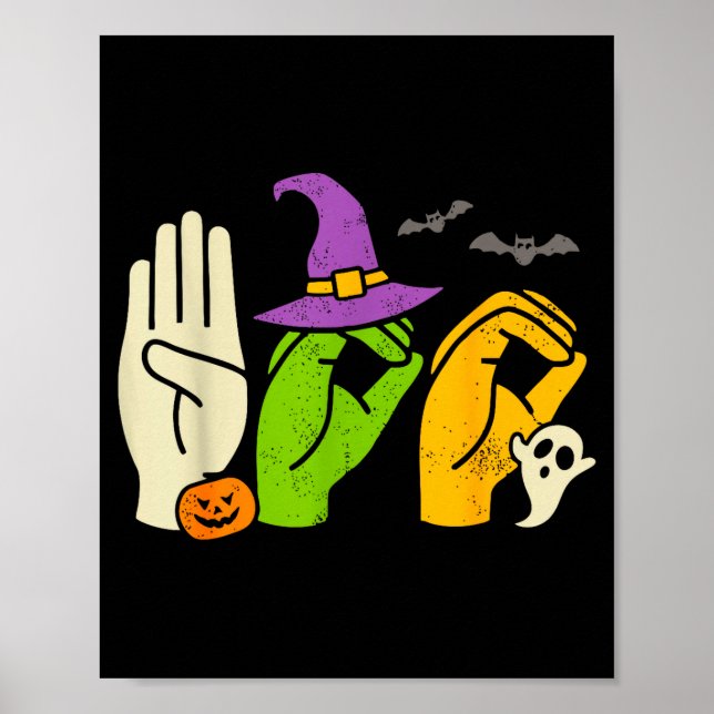 Halloween Sped Teacher Boo In Asl Boo Hands Sign L Poster (Framsidan)