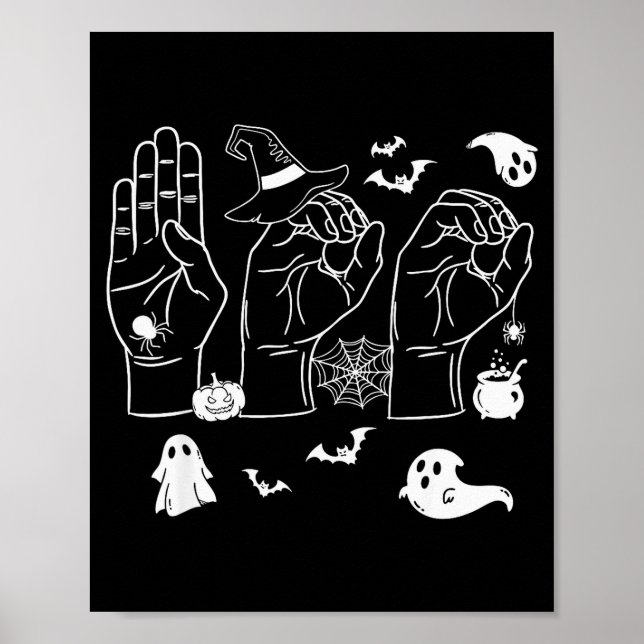 Halloween Sped Teacher Boo In Asl Boo Hands Sign L Poster (Framsidan)