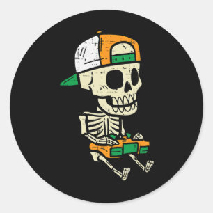 Halloween-spel Skeleton Costume Gamer Boys Kids Runt Klistermärke