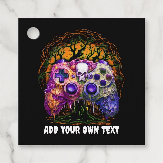 Halloween-spel, Spooky Controller, Lila Orange Gåvor Etiketter (Framsida)