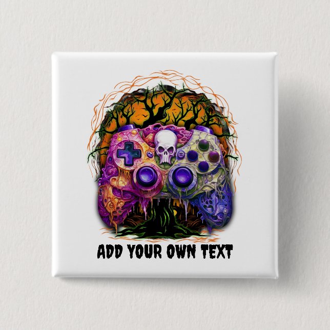 Halloween-spel, Spooky Controller, Orangens Lila Knapp (Framsida)