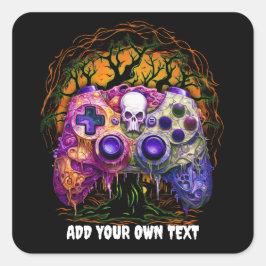 Halloween-spel, Spooky Controller, Videospelare Fyrkantigt Klistermärke
