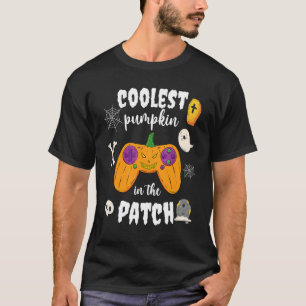 Halloween Spelare Coolaste Pumpa I Lappen Kontr T Shirt