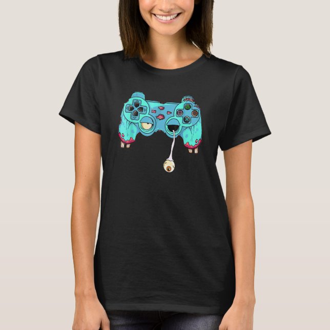 Halloween Spelare Zombie Kontroll Video Spelare Ba T Shirt (Framsida)