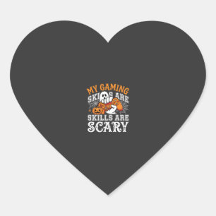 Halloween-spelkunskaper är en läskig spökliknande hjärtformat klistermärke