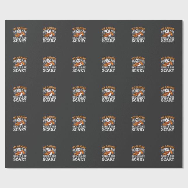 Halloween Spelkunskaper Är Skräckinjagande Spöklik Presentpapper (Platt)