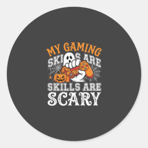 Halloween Spelkunskaper Är Skräckinjagande Spöklik Runt Klistermärke