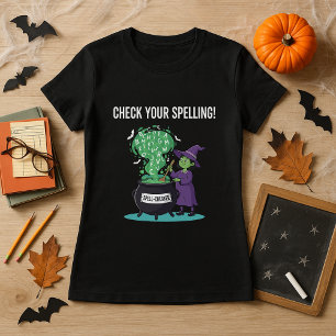 Halloween Spell-Checker Witch Funny Teacher T Shirt