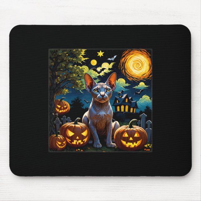 Halloween Sphynx Starry Natt Musmatta (Framsidan)