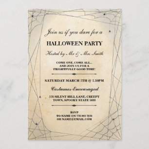 Halloween Spider Black Gothic Ram Party Inbjudan