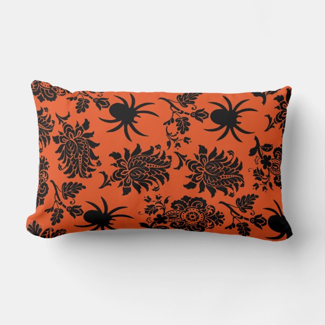 Halloween Spider Damask Pillow Lumbarkudde (Framsida)