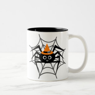 Halloween Spider i Webben Tshirts och presenter Två-Tonad Mugg