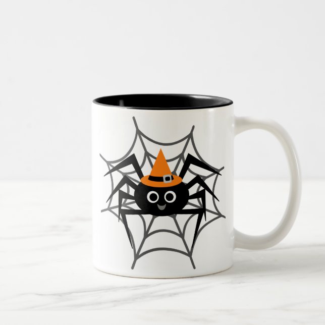 Halloween Spider i Webben Tshirts och presenter Två-Tonad Mugg (Höger)