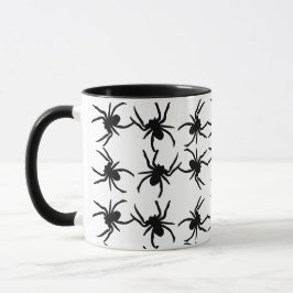 Halloween Spider Mugg Black and White